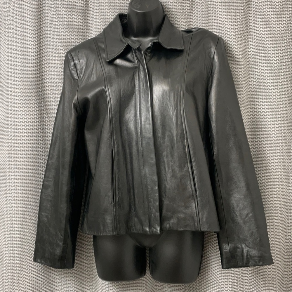 Ann Taylor leather black jacket